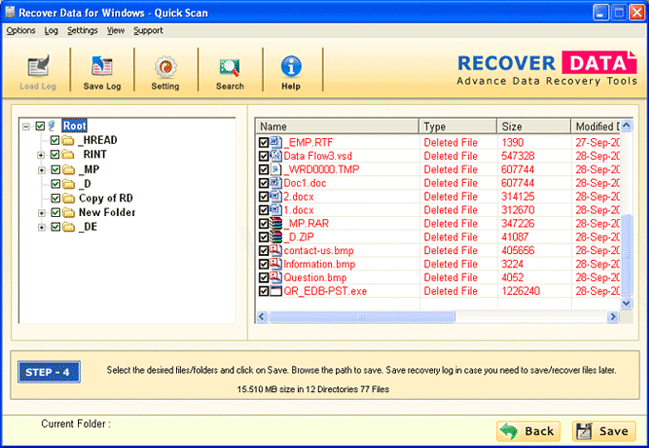 Show's the Recovered Data - Windows Data Recovery